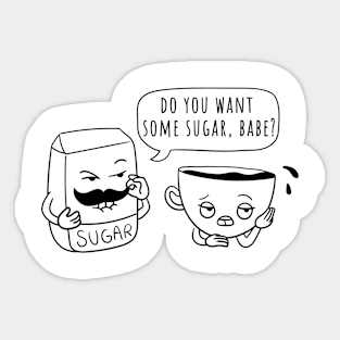 Do You Want Some Sugar Funny Sugar Daddy Cartoon Sticker